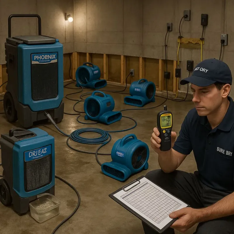 Structural Drying and Dehumidification process in Granite Shoals, TX